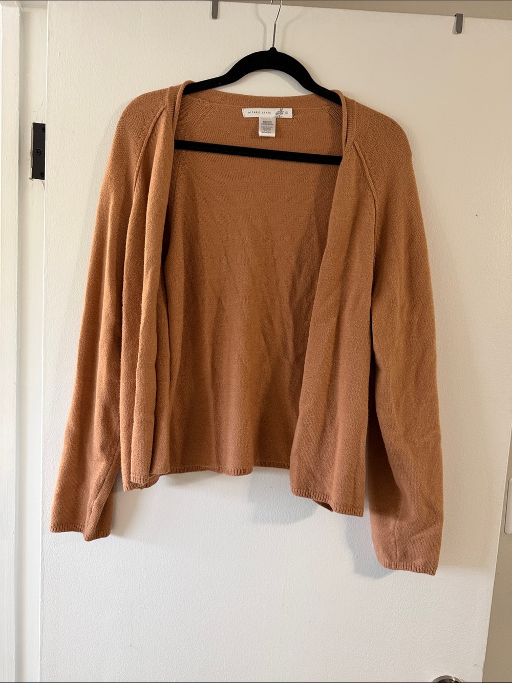 Altar'd State Open-Front Cardigan in Warm Tan